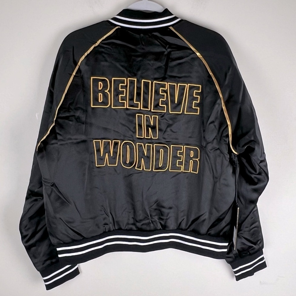 EleVen Venus Williams Believe In Wonder Black Gold Reversible Bomber Jacket XL